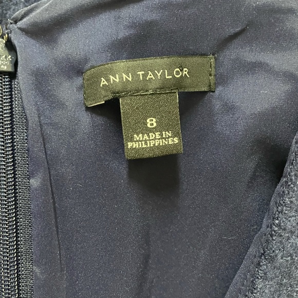 Ann Taylor Drop Waist Wool blend navy blue dress Size 8 - Picture 3 of 3